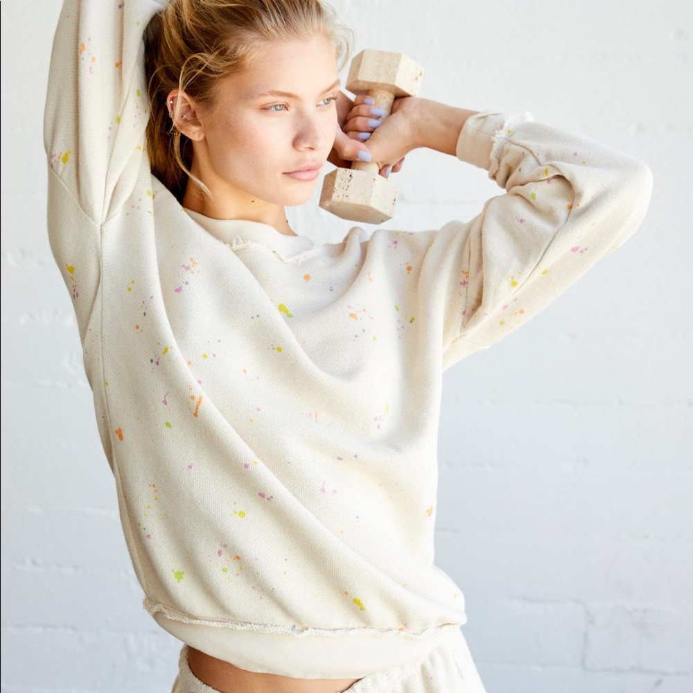 FREE PEOPLE-Make It Count Printed Sweatshirt